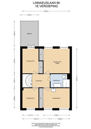 Floorplan - Linnaeuslaan 86, 1431 JW Aalsmeer